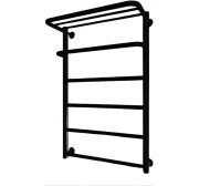 Водяна сушка для рушників Mario Inox Hotel 770х530/500 з полицею нержавіюча сталь чорний мат 4820258988877