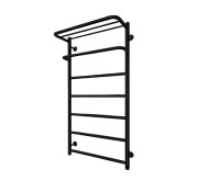 Водяной полотенцесушитель Mario Inox Hotel 970х530/500 с полкой нержавеющая сталь черный мат 4820258988884