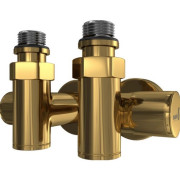 Кран кутовий під ТЕН для сушки для рушників Mario 1/2 золото сатин 4820258988754