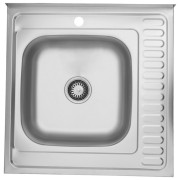 Мийка для кухні Kroner KRP Satin-6060L06160 60х60 см крило справа нержавіюча сталь CV022823