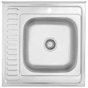 Мойка для кухни Kroner KRP Dekor-6060R06160 60х60 см крыло слева нержавеющая сталь CV022813