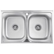 Мойка для кухни Kroner KRP Satin-5080Z08180N двойная 80х50 см нержавеющая сталь CV022822