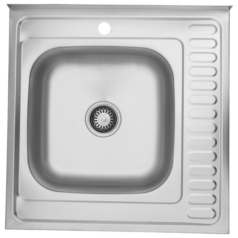 Мойка для кухни Kroner KRP Satin-6060L06160 60х60 см крыло справа нержавеющая сталь CV022823