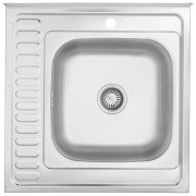 Мойка для кухни Kroner KRP Dekor-6060R06160 60х60 см крыло слева нержавеющая сталь CV022813