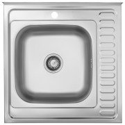 Мойка для кухни Kroner KRP Dekor-6060R06160 60х60 см крыло справа нержавеющая сталь CV022812