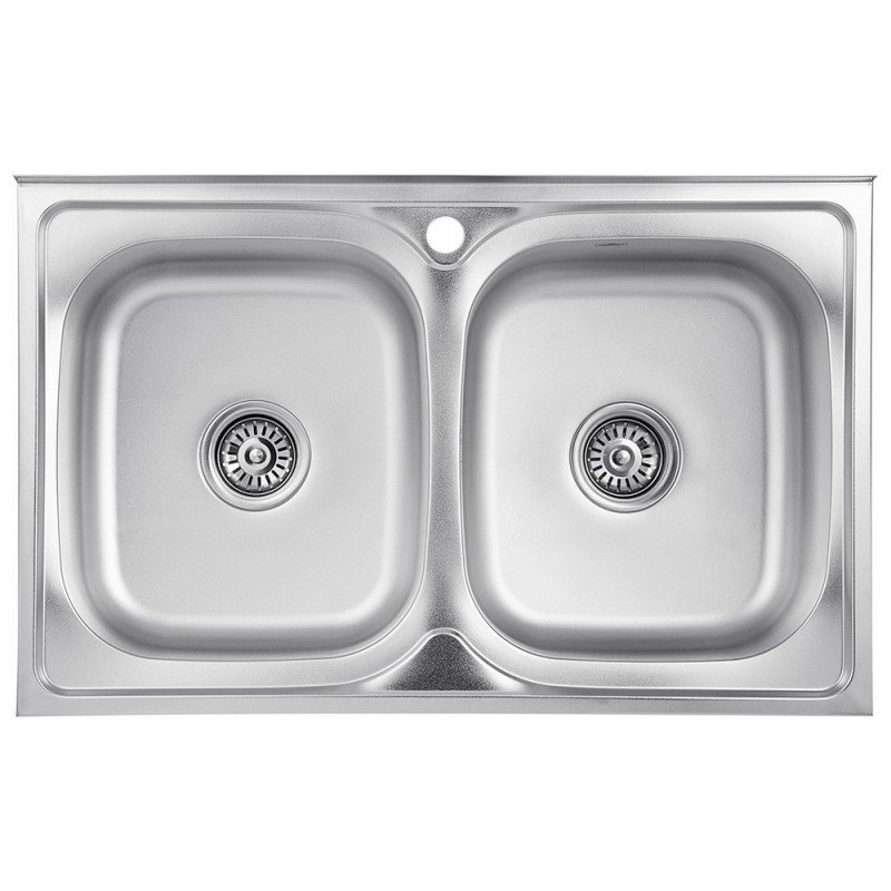 Мийка для кухні Kroner KRP Satin-5080Z08180N подвійна 80х50 см нержавіюча стальCV022822