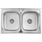 Мийка для кухні Kroner KRP Satin-5080Z08180N подвійна 80х50 см нержавіюча стальCV022822