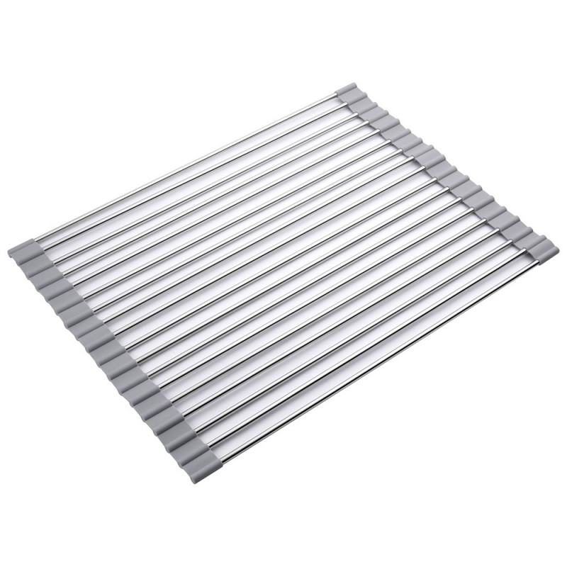 Сушарка для посуду Kroner KRP Matte-GRA4333-2 нержавіюча сталь/силікон хром/сірий CV028243