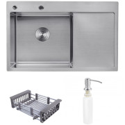 Мойка для кухни Kroner KRP Geburstet-7849LHM 78х49 см крыло справа нержавеющая сталь CV025275