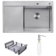 Мойка для кухни Kroner KRP Geburstet-7849RHM 78х49 см крыло слева нержавеющая сталь CV025276