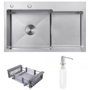 Мийка для кухні Kroner KRP Geburstet-7848LHM 78х48 см крило справа нержавіюча сталь CV030021