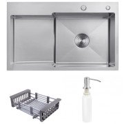 Мийка для кухні Kroner KRP Geburstet-7848RHM 78х48 см крило зліва нержавіюча сталь CV030022