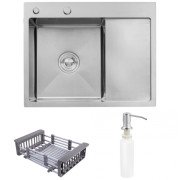 Мийка для кухні Kroner KRP Geburstet-6350LHM 63х50 см крило справа нержавіюча сталь CV031320