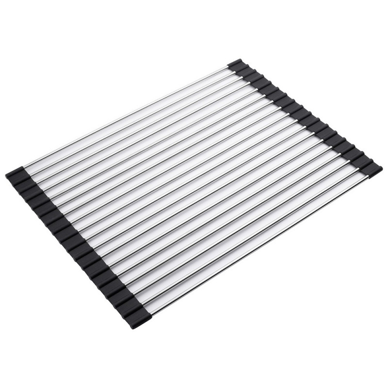 Сушилка для посуды Kroner KRP Matte-SCH4333-2 нержавеющая сталь/силикон хром/черный CV028242