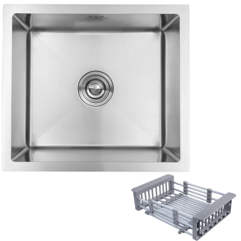 Мийка для кухні Kroner KRP Geburstet-4843HM ​​48х43 см із сушаркою CV022799