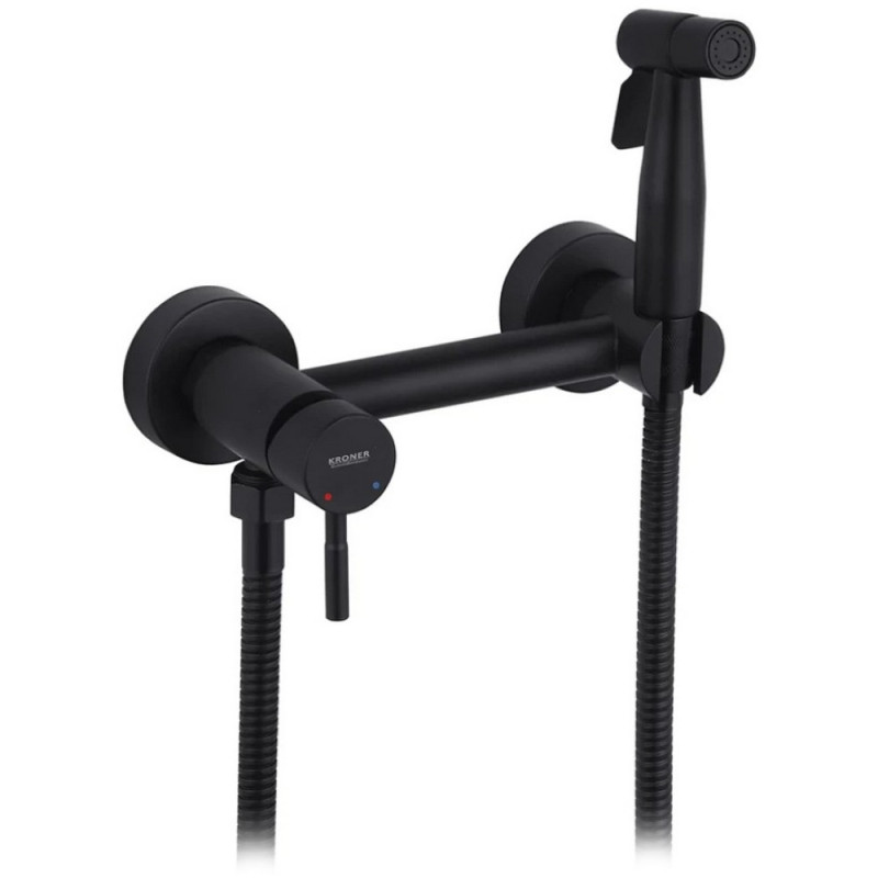 Гигиенический душ со смесителем Kroner KRP Edelstahl Klassisch-SCH052 нержавеющая сталь черный CV027930