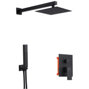 Душевая система скрытого монтажа Kroner KRP Edelstahl Kubus-SCH082 со смесителем нержавеющая сталь черный CV029972