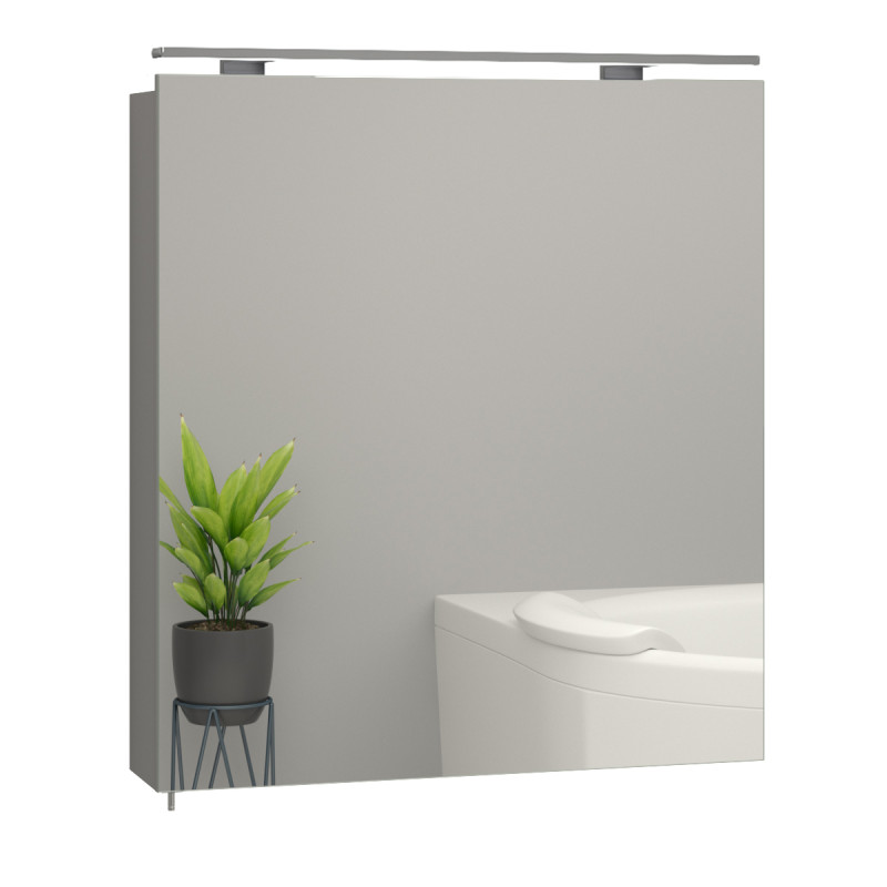 Дзеркальна шафа Sanwerk Everest 60х65 см із підсвічуванням 60 см ЛДСП сірий MV0000919