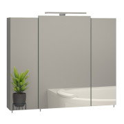 Зеркальный шкаф Sanwerk Everest 80х66,5 см с подсветкой 30 см ЛДСП серый MV0000920