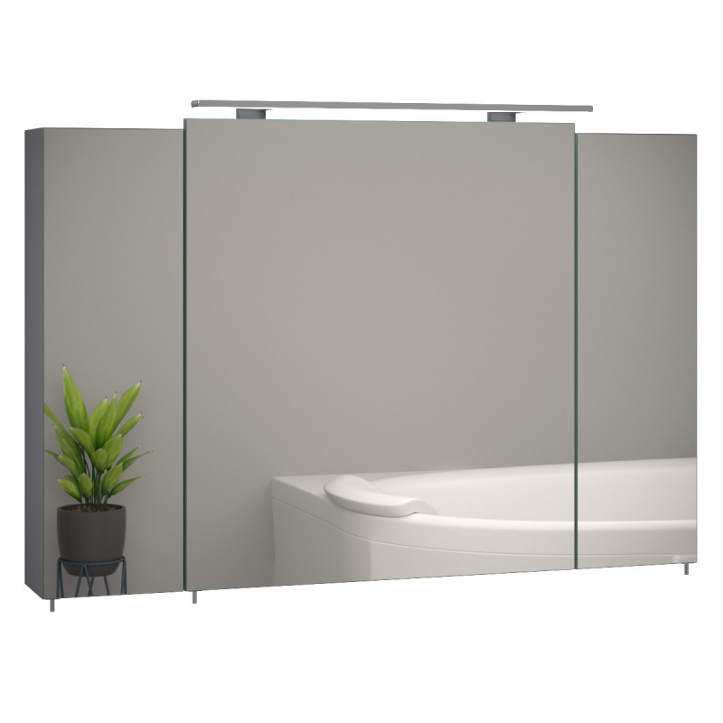 Зеркальный шкаф Sanwerk Everest 100х66,5 см с подсветкой 60 см ЛДСП серый MV0000921