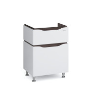 Тумба під раковину підлогова Sanwerk Alessa 57х45 см МДФ білий/венге TV0000293