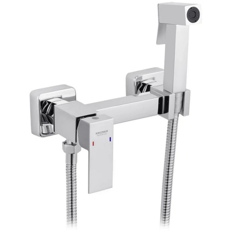 Гигиенический душ со смесителем Kroner KRP Edelstahl Kubus-CHR052 хром CV031896