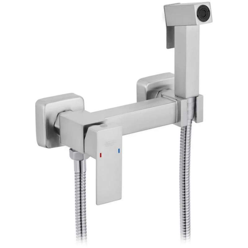 Гигиенический душ со смесителем Kroner KRP Edelstahl Kubus-ESG052 нержавеющая сталь CV031897