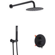 Душевая система скрытого монтажа Kroner KRP Edelstahl Klassisch-SCH082 со смесителем нержавеющая сталь черный CV029974