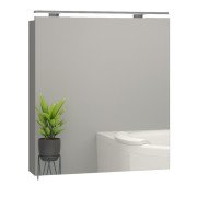 Зеркальный шкаф Sanwerk Everest 60х65 см с подсветкой 60 см ЛДСП серый MV0000919