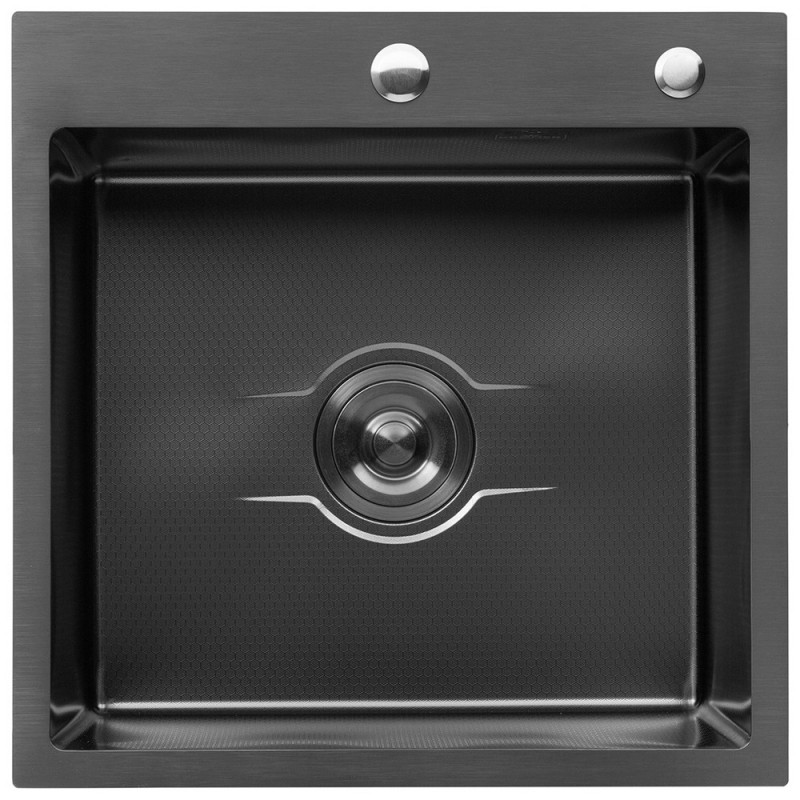 Мийка для кухні Kroner KRP Derby KD5050HM 50х50 см нержавіюча сталь чорний PVD CV027240