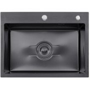 Мийка для кухні Kroner KRP Derby KD5843HM ​​58х43 см нержавіюча сталь чорний PVD CV027241