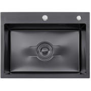 Мойка для кухни Kroner KRP Derby KD5843HM 58х43 см нержавеющая сталь черный PVD CV027241