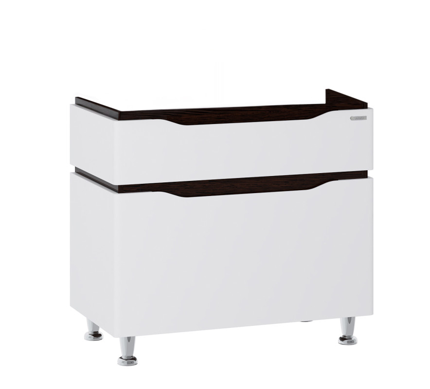 Тумба под раковину напольная Sanwerk Alessa 76,4х44 см МДФ белый/венге TV0000111