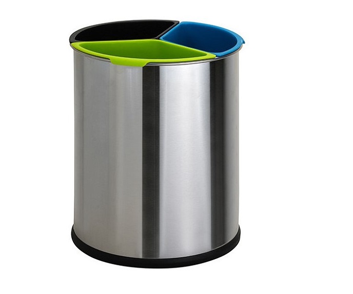Мусорное ведро для отсортированных отходов Bemeta Hotel 15 л нержавеющая сталь хром матовый 126115375