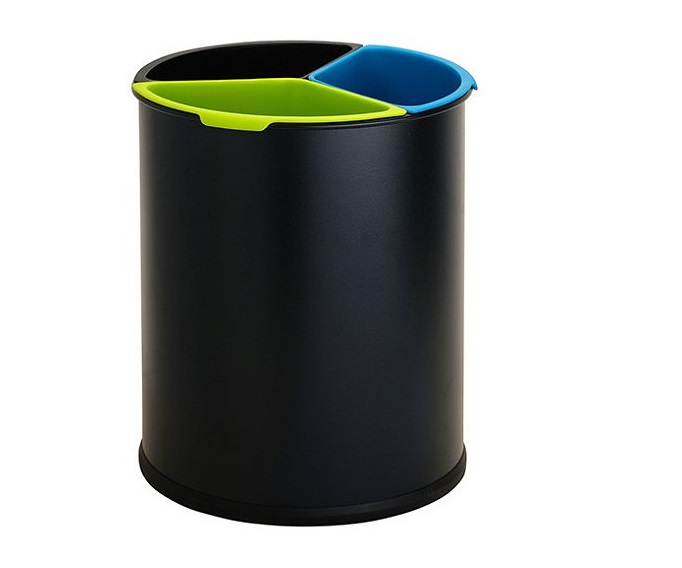 Мусорное ведро для отсортированных отходов Bemeta Hotel 15 л нержавеющая сталь черный мат 126115380