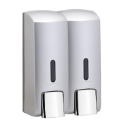 Диспенсер для жидкого мыла Bemeta Hotel двойной 2x300 мл пластик хром матовый 121209135