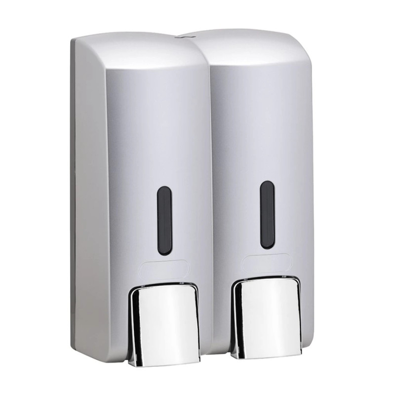 Диспенсер для жидкого мыла Bemeta Hotel двойной 2x300 мл пластик хром матовый 121209135