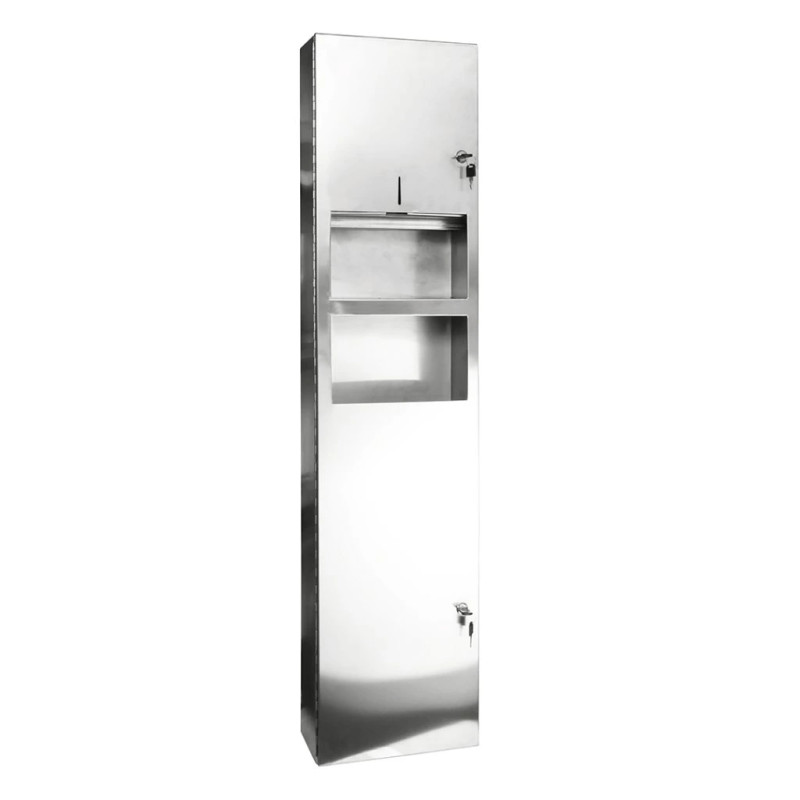 Диспенсер для бумажных полотенец Bemeta Hotel с ведром для мусора нержавеющая сталь полированная 113103052