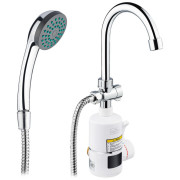 Водонагрівач проточний Kroner KRM Volt-CW190WMDS з краном та душовим гарнітуром хром/білий CV023247