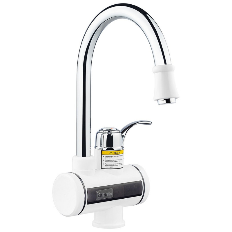 Проточний водонагрівач Kroner KRM Volt-CW091 з краном хром/білий CV020401