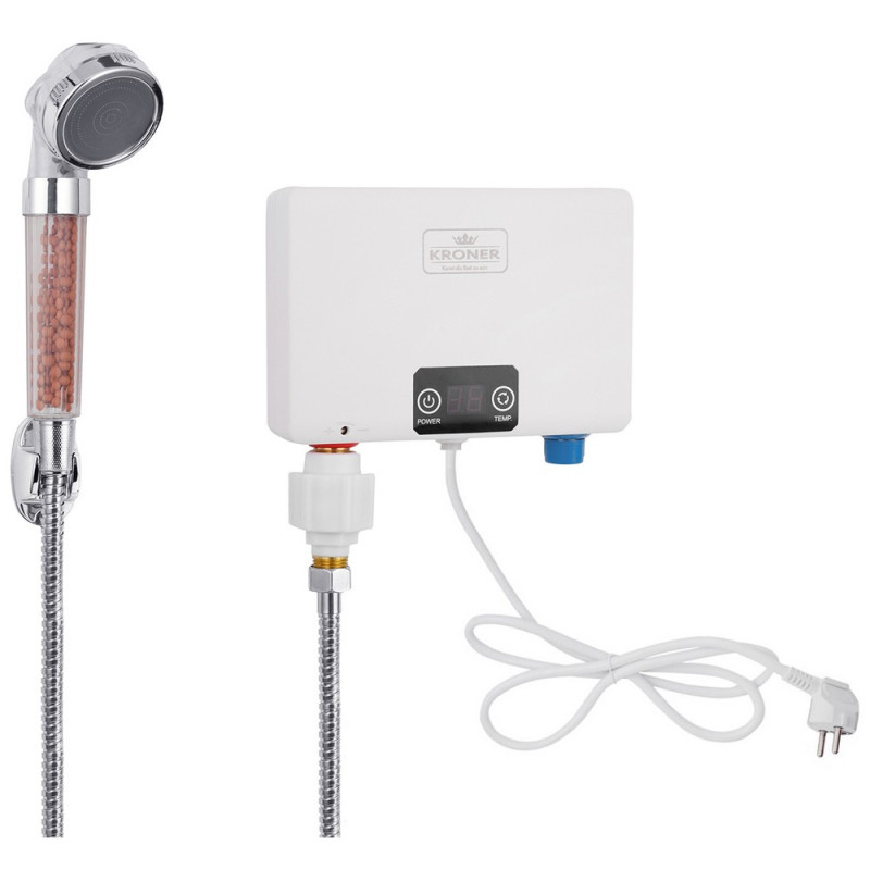 Водонагрівач проточний Kroner KRM Volt-CW200WMDS з дисплеєм CV031873