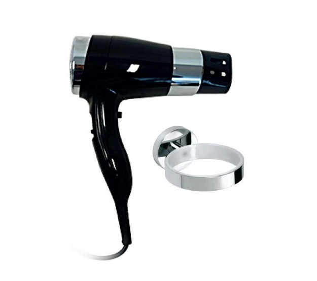 Фен із тримачем Bemeta Hotel чорний глянець 999433088