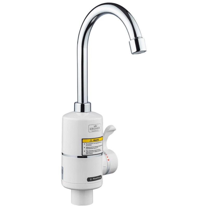 Водонагреватель проточный Kroner KRM Volt-CW190FA с краном хром/белый CV023244
