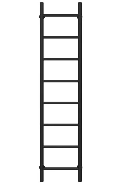 Полотенцесушитель водяной Deffi Орион П8 400х1400 боковое левое подключение черный C.OR.140.40.8.B.B