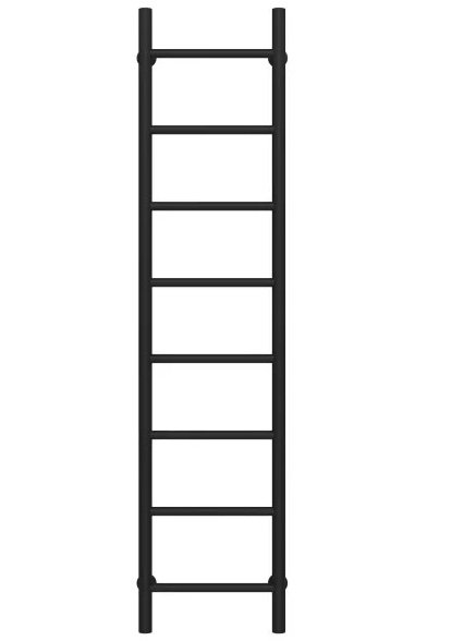 Сушка для рушників водяна Deffi Оріон П8 400х1400 бічне ліве підключення чорний C.OR.140.40.8.B.B