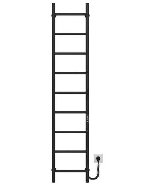 Электрический полотенцесушитель Deffi Орион П9 300х1600 правое подключение JD03 черный C.OR.160.30.9.E.B.R.1