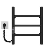 Електрична сушарка для рушників Deffi Оріон П3 400х400 ліве підключення JD03 чорний C.OR.40.40.3.E.B.L.1