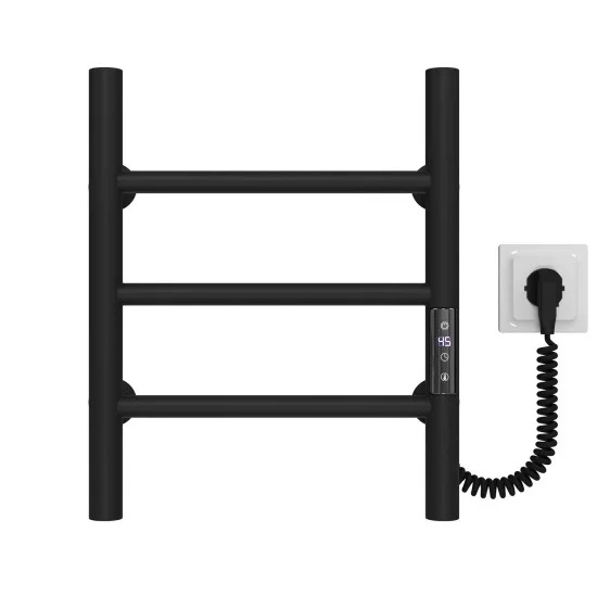 Электрический полотенцесушитель Deffi Орион П3 400х400 правое подключение JD03 черный C.OR.40.40.3.E.B.R.1