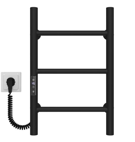 Электрический полотенцесушитель Deffi Орион П3 400х500 левое подключение JD03 черный C.OR.50.40.3.E.B.L.1