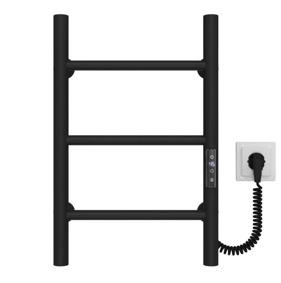 Електрична сушарка для рушників Deffi Оріон П3 400х500 праве підключення JD03 чорний C.OR.40.50.3.E.B.R.1